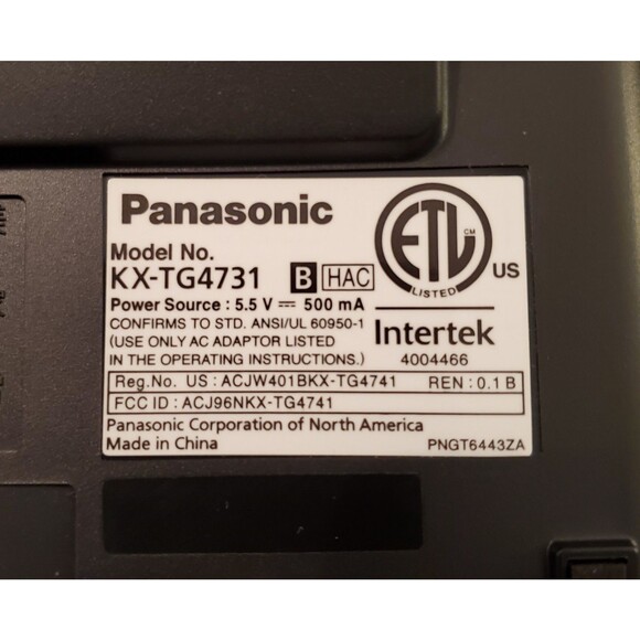 Panasonic KX-TG4731 Cordless Phone Base Station - Picture 4 of 8